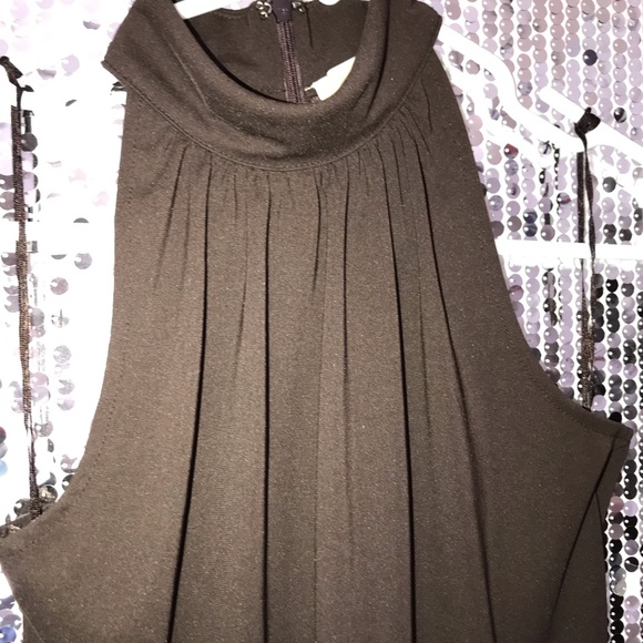 Michael Kors Deep Brown Turtleneck Sleeveless Blouse - Picture 2 of 5